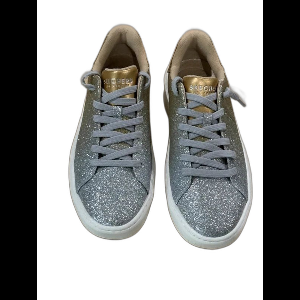 Skechers Court Break - Silver/Gold Women's US 9/UK 6/EUR 39 Like New